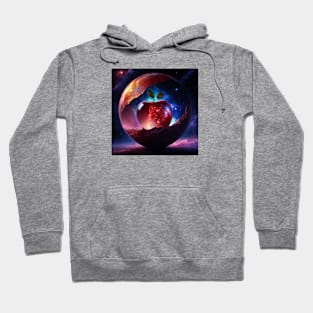 a cosmic journey through the an apple Hoodie